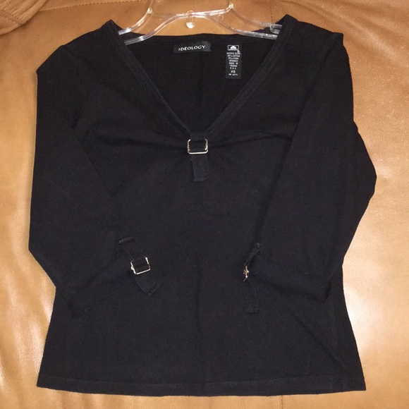 Ideology shirt tank top 3/4 sleeves vintage from early 2000s 95% cotton XS - Picture 6 of 9